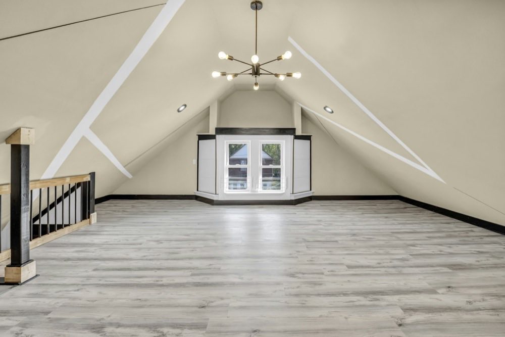 A finished loft room